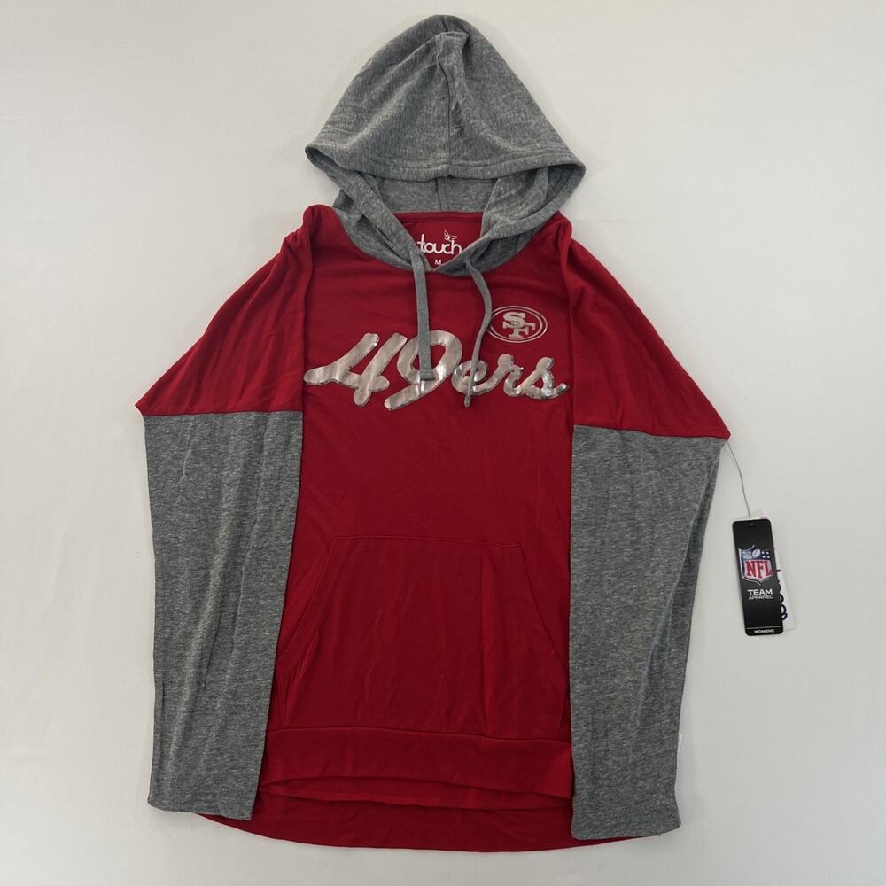 San Francisco 49ers Touch NFL Pullover Women’s Size M Red/Gray Lightweight NWT